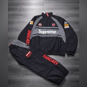 Supreme Ducati track set, brand new with tags, has never been worn. Size Large